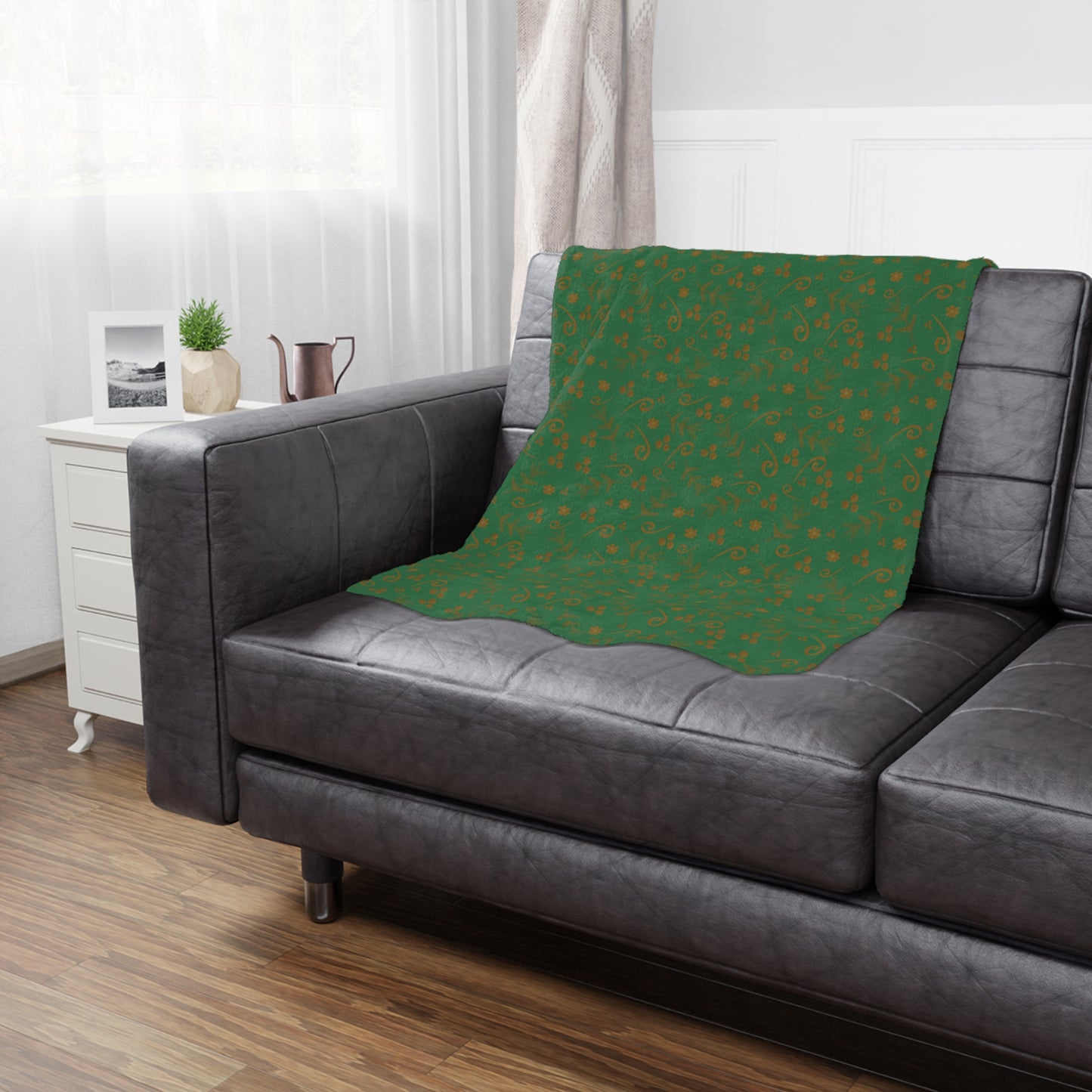Clementine Green Minky blanket