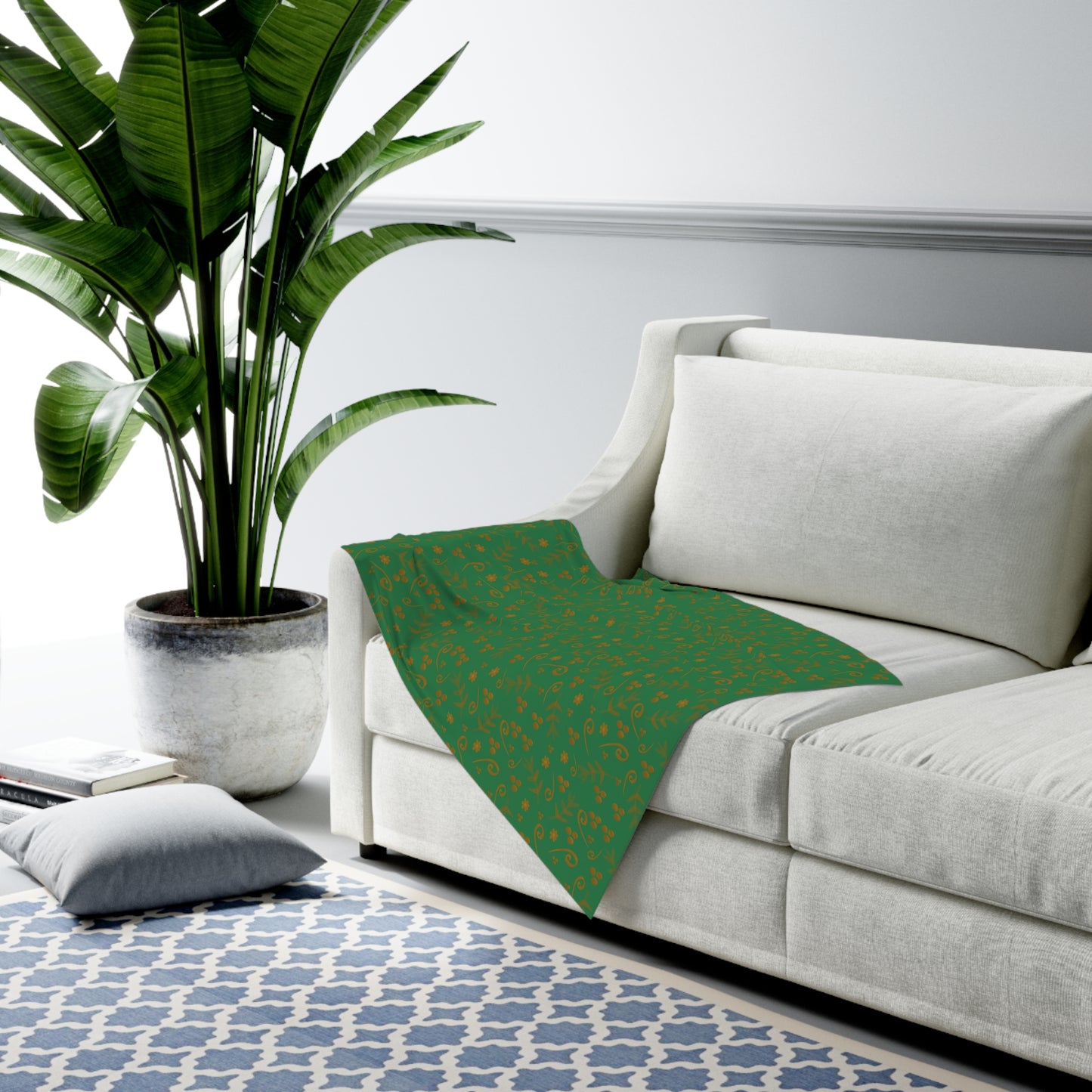 Clementine Green Baby Swaddle Blanket