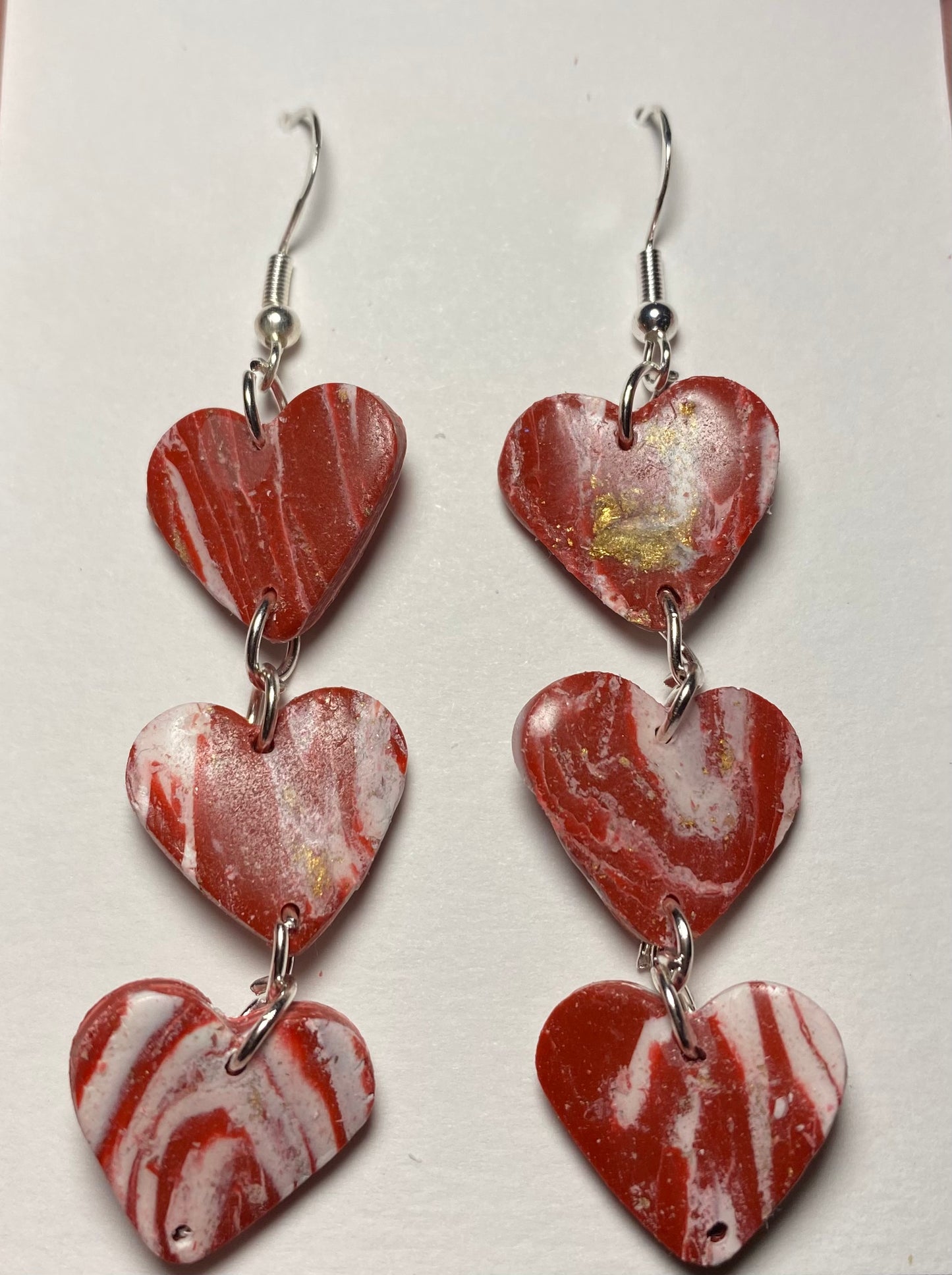 Pink Explosion Heart Dangle Earrings