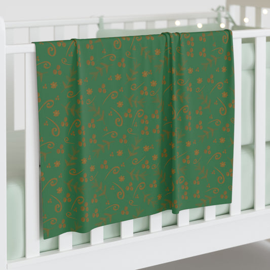 Clementine Green Baby Swaddle Blanket