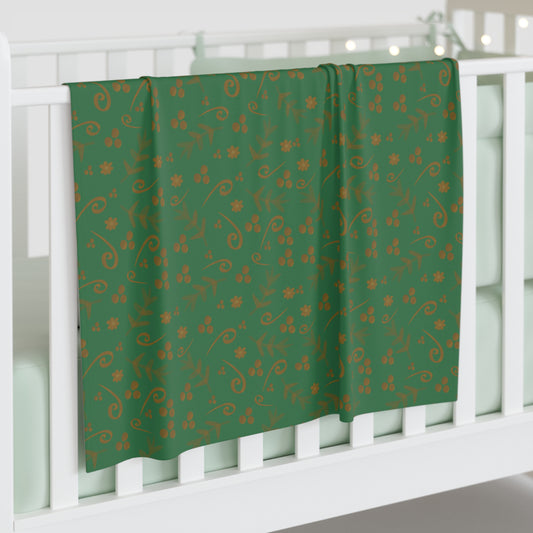Clementine Green Baby Swaddle Blanket