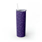 Clementine Purple Skinny Tumbler with Straw, 20oz