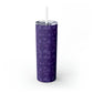 Clementine Purple Skinny Tumbler with Straw, 20oz