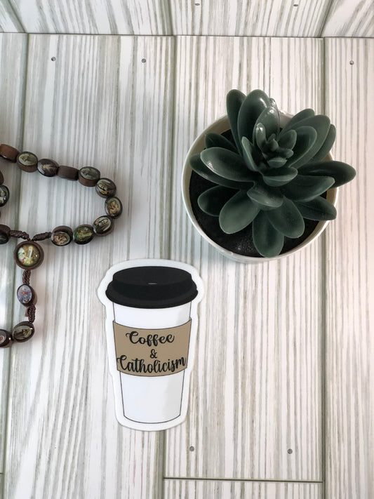Coffee and Catholicism Sticker