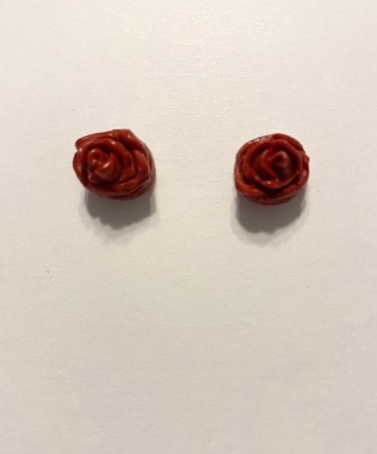 Rose Clay Stud Earrings