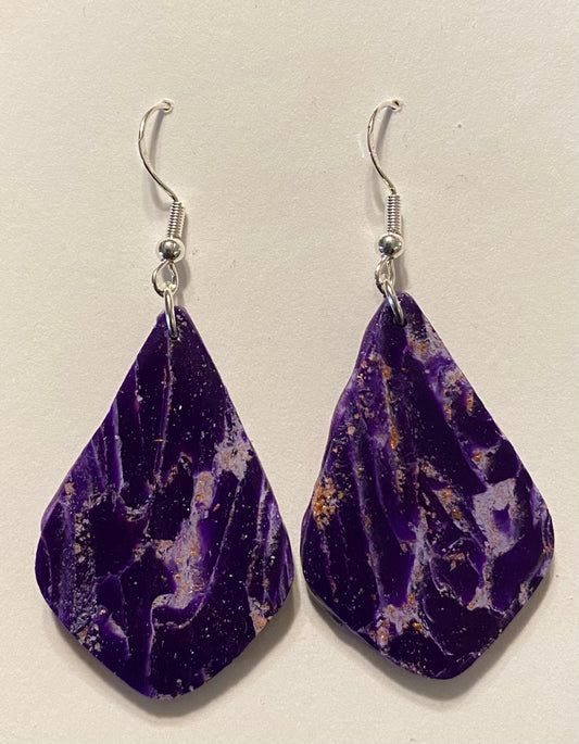Liturgical Purple Clay Earrings