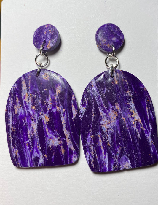 Liturgical Purple Dome Clay Earrings